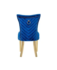 Streamdale Eva 2 Piece Legs Dining Chairs Finished With Velvet Fabric