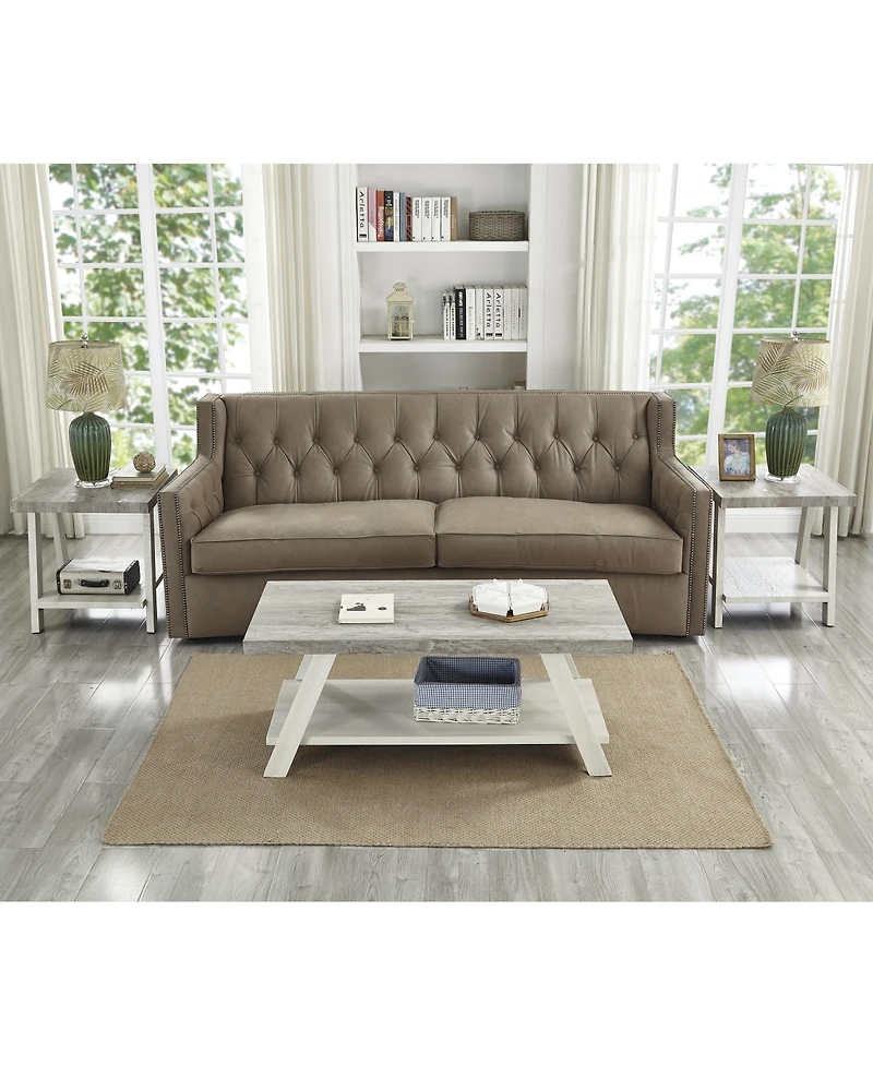 Streamdale 3-Piece Wood Coffee Table Set in Weathered Gray