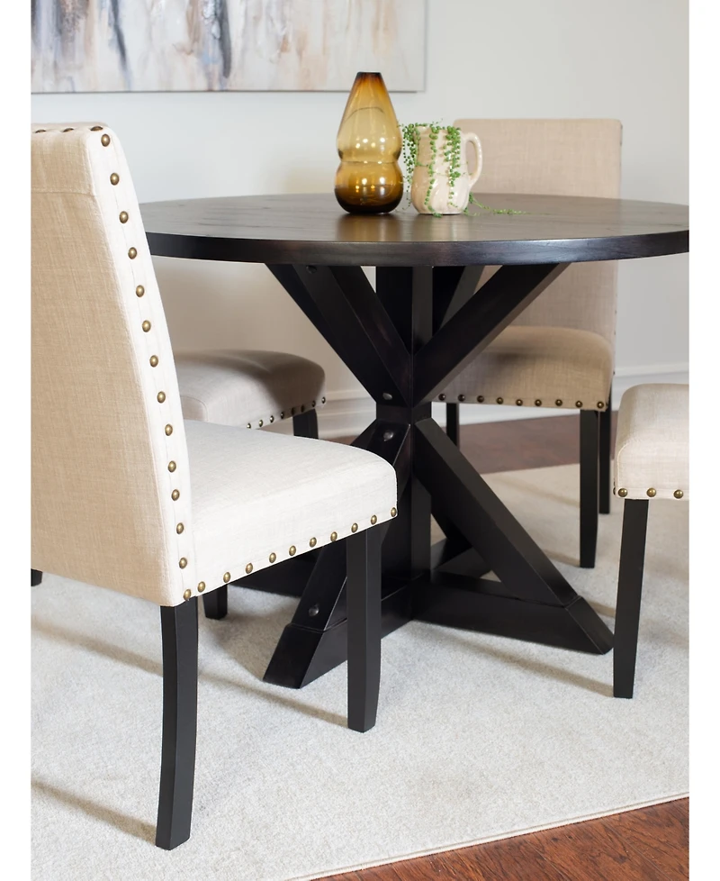Streamdale 5-piece Dining Set, Cross-Buck Dining Table with 4 Stylish Chairs