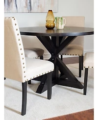 Streamdale 5-piece Dining Set, Cross-Buck Dining Table with 4 Stylish Chairs