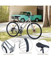 Streamdale 7-Speed Hybrid Road Bike with Disc Brakes