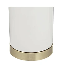 360 Lighting 26" High Mid Century Modern Coastal Table Lamp White Gold Ceramic Metal Single Living Room Bedroom Bedside Nightstand