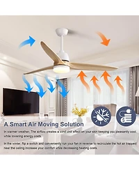 Sofucor 56" Propeller Ceiling Fan With Light and Remote Control