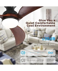 Sofucor 52 Smart Low Profile Flush Mount Ceiling Fan
