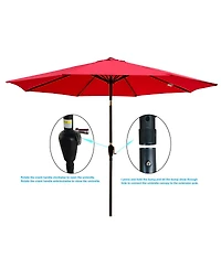 Streamdale 10FT Outdoor Patio Umbrella, Red, Tilt, Crank