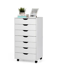 Sugift 7-Drawer Chest Storage Dresser Floor Cabinet Organizer with Wheels