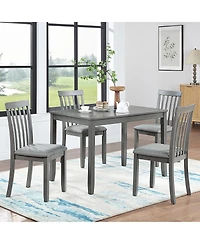 Elegant Solid Wood Upholstered Dining Chair Set of 4 for Comfort and Style