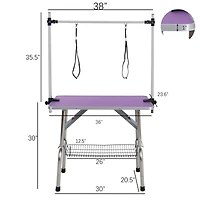 Streamdale Furniture Sturdy Foldable Pet Grooming Table with Storage