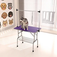 Streamdale Furniture Sturdy Foldable Pet Grooming Table with Storage