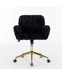Simplie Fun Adjustable Swivel Office Chair with Golden Metal Base