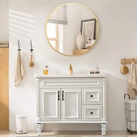 Homlux Round Wall Mounted Mirror 18"x18" in Black