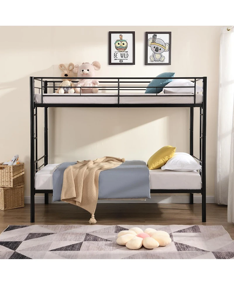 Simplie Fun Metal Bunk Bed Black