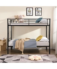 Simplie Fun Metal Bunk Bed Black