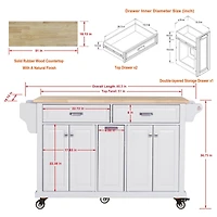 Streamdale Cambridge Natural Wood Top Kitchen Island with Storage