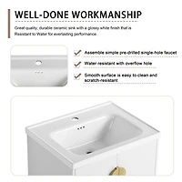 24 Inch Soft Close Doors Bathroom Vanity With Sink, For Small Bathroom
