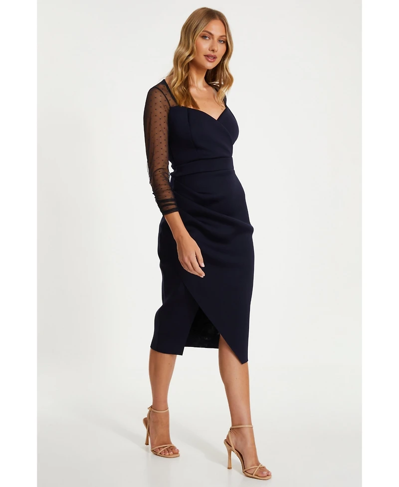 Quiz Women's Scuba Sweetheart Bodycon Midi Dress