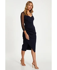 Quiz Women's Scuba Sweetheart Bodycon Midi Dress