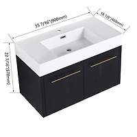 Modern Ergonomic Bathroom Vanity with Soft-Closing Doors and Durable Resin Sink