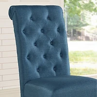 Streamdale Furniture Wood Tufted Asons Dining Chair, Set of 2, Blue