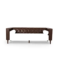 Streamdale Furniture Contemporary Tufted 3-Seater Sofa With Wood Accents