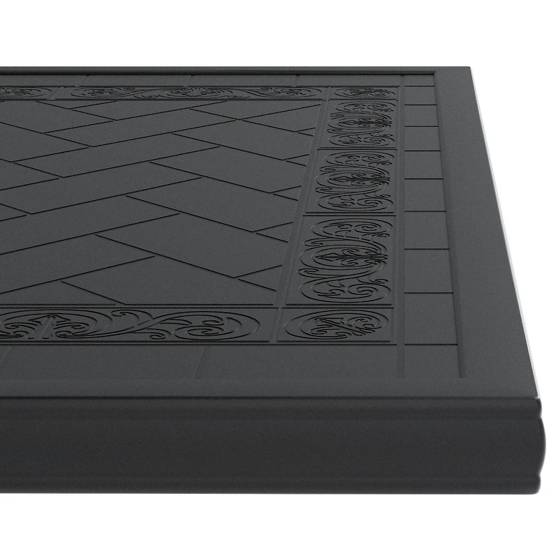Streamdale Elegant Black Aluminum Table with 160lbs Capacity, 35.43"W x 56.06"L