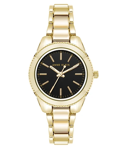 Anne Klein Women's Quartz Minimalist Contemporary Gold-Tone Alloy Metal Watch, 32mm