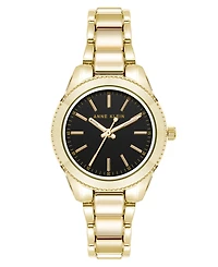 Anne Klein Women's Quartz Minimalist Contemporary Gold-Tone Alloy Metal Watch, 32mm