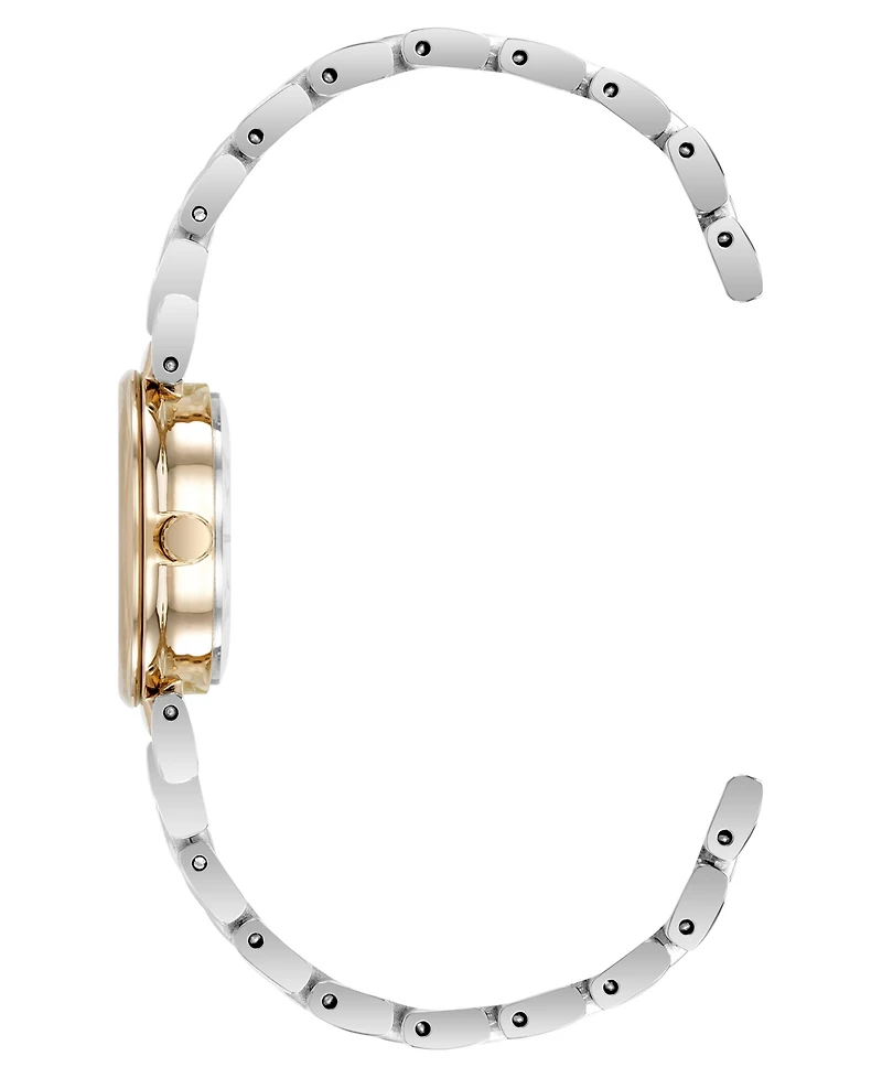 Anne Klein Women's Quartz Roman Numeral Two-Tone Alloy Metal Bracelet Watch Set, 24mm