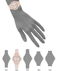 Anne Klein Women's Quartz Pink Ceramic Bracelet Watch, 30mm