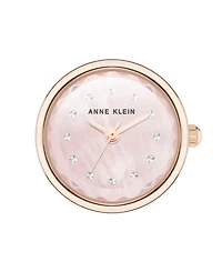 Anne Klein Women's Quartz Faceted Crystal Rose Gold-Tone Alloy Metal Ring Watch, 20mm