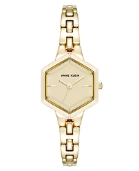 Anne Klein Women's Quartz Petite Hexagonal Gold-Tone Alloy Metal Bracelet Watch, 21mm