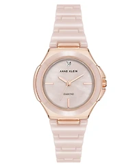 Anne Klein Women's Quartz Pink Ceramic Bracelet Watch, 30mm