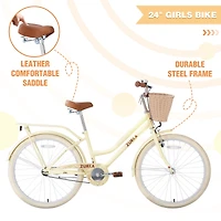 24" Steel Frame Girls Bike, 10+ Years
