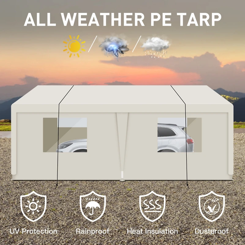 Streamdale Furniture 10x20 Portable Carport Ultimate Vehicle & Event Shelter