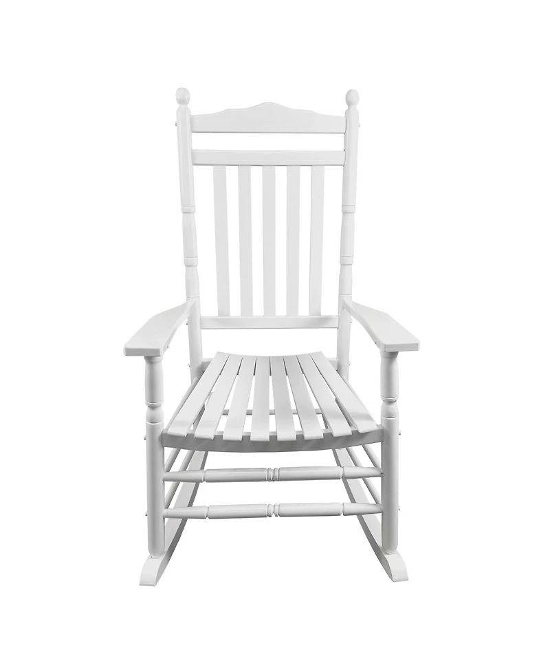Simplie Fun Balcony Porch Adult Rocking Chair - White