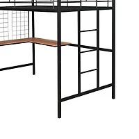 Streamdale Twin Metal Loft Bed With Desk And Grid