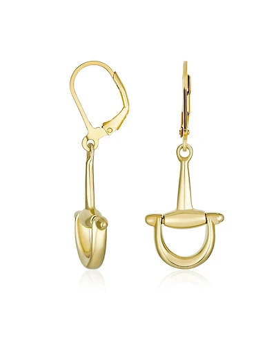 Bling Jewelry Equestrian Horse Gift Cowgirl Lever Back Dangle Earrings in Gold-Plated Silver