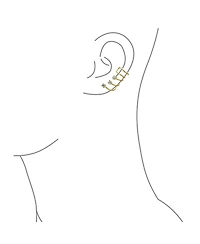 Bling Jewelry Triple Spiral Cz Curved Crawlers Ear Cuff Cartilage Earrings 14K Gold Plated Silver