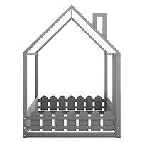 Streamdale Full Wood House Bed with Fence