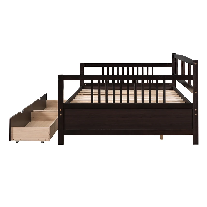 Streamdale Full Daybed Wood Bed With Two Drawers