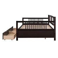 Streamdale Full Daybed Wood Bed With Two Drawers