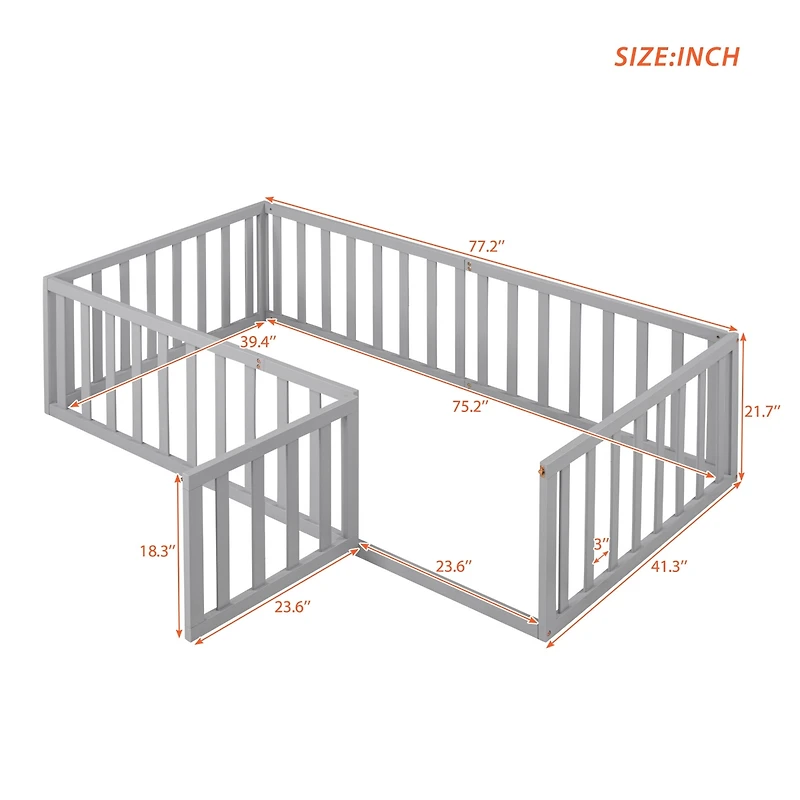 Streamdale Twin Wood Daybed Frame With Fence