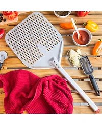 The Kitchen Chef Tkc Perforated Pizza Peel 12 Inch Aluminum Pizza Paddle - Lightweight Pizza Turning Peel Spatula