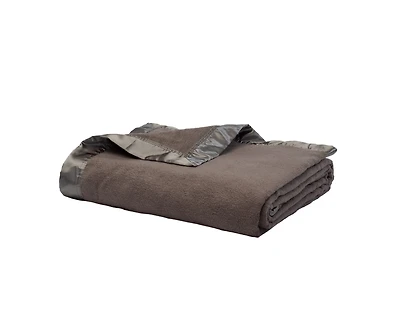 Cariloha Fleece Blanket | Onyx | Queen | Viscose Material | Satin Binding Border | Sized for Top of Bed | Ideal for Year Round Use