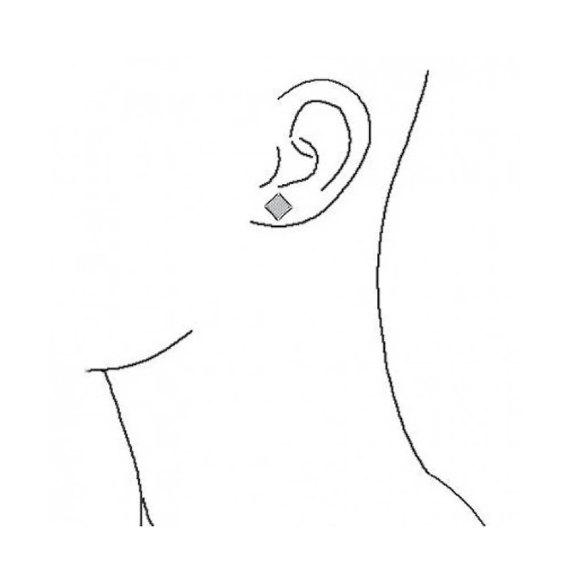 Bling Jewelry Black Square Kite Shaped Cz Micro Pave Cubic Zirconia Stud Earrings .925 Silver Screw back 7-12MM