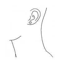 Bling Jewelry Black Square Kite Shaped Cz Micro Pave Cubic Zirconia Stud Earrings .925 Silver Screw back 7-12MM