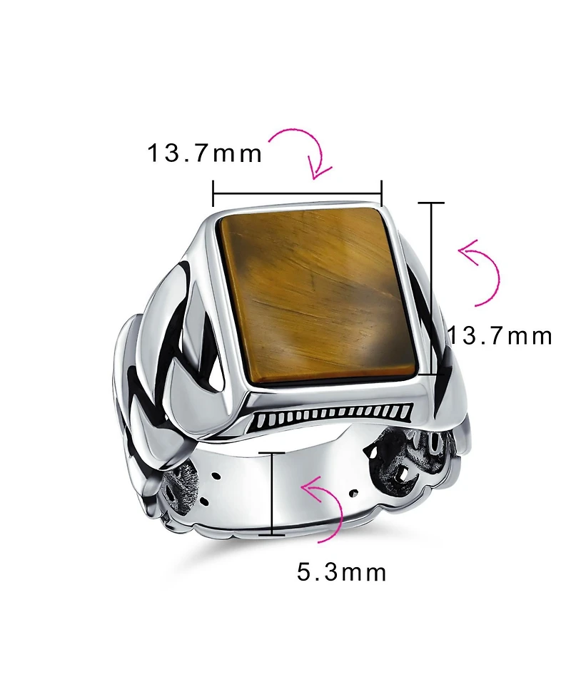 Bling Jewelry Braided Cable Wheat Wide Link Chain Band Large s Rectangle Statement Signet Ring Sterling Silver