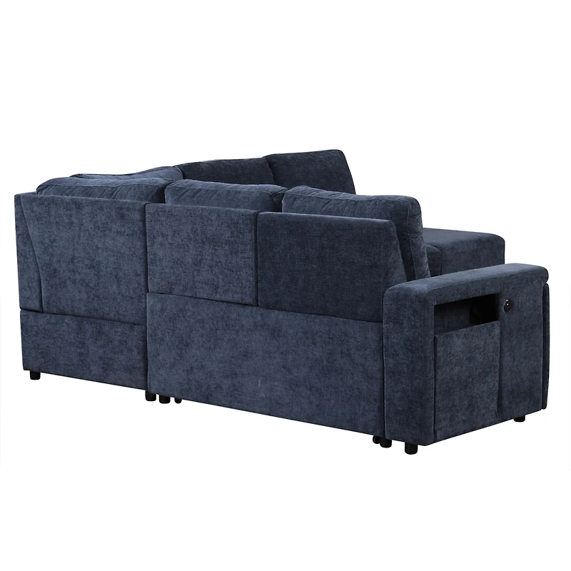 Streamdale Furniture Plush and Practical Expansive 6-Seat L-Shaped Sofa with Storage & Charging