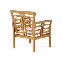 Simplie Fun Modern, Weather-Resistant Acacia Wood Seating Set with Slat Panel Design