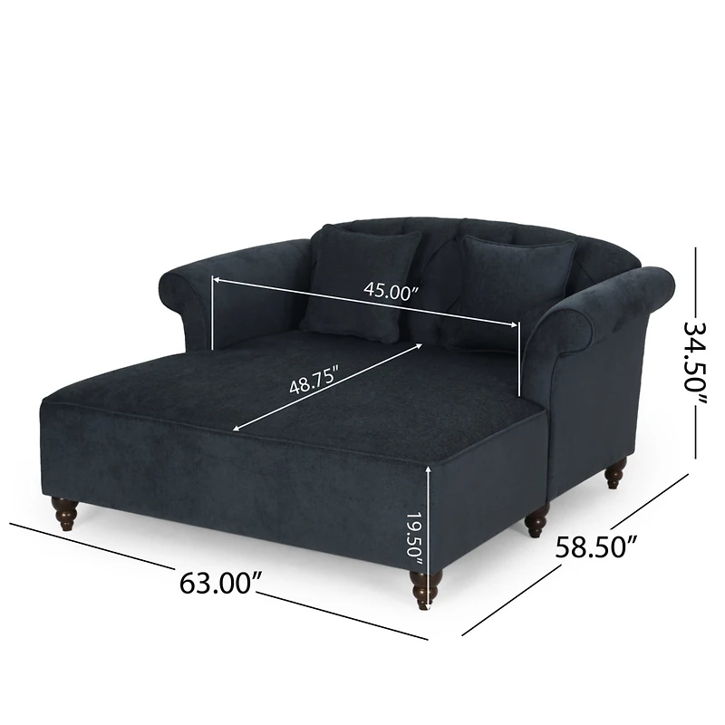 Streamdale Furniture Elegant Double Chaise Lounge Cozy Comfort for Two or Relaxing Retreat